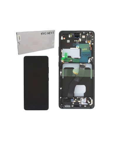 Дисплей Samsung G998 Galaxy S21 Ultra з сенсором в рамці (Чорний) Service Original